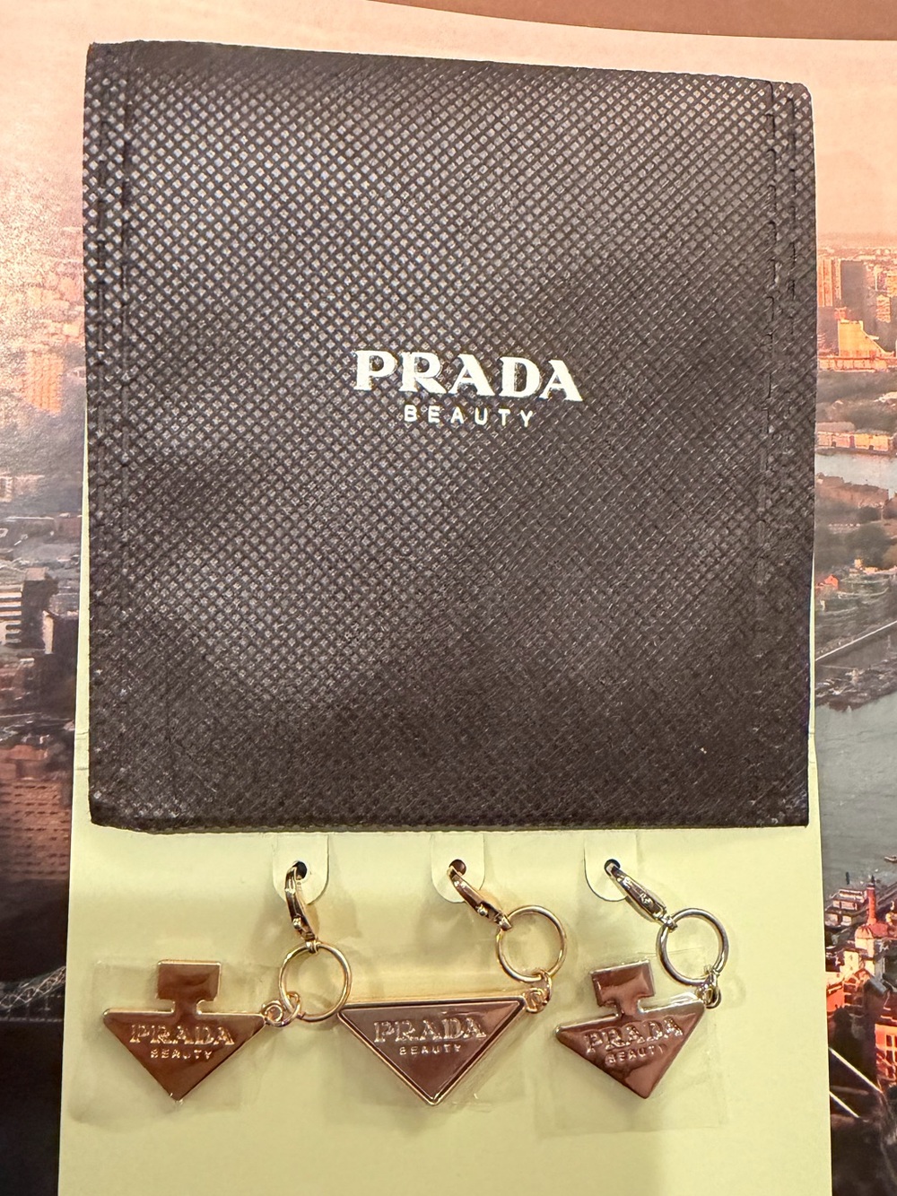 PRADA Beauty 🏆 Gold and Silver 🪙 Triangle Charm Set of 3️⃣!!!